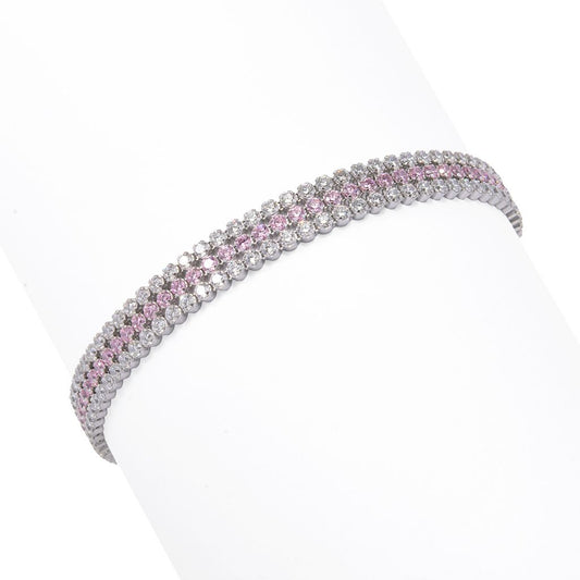 Brilliante Sterling Silver 5.22 DEW Simulated Diamond Bolo Bracelet