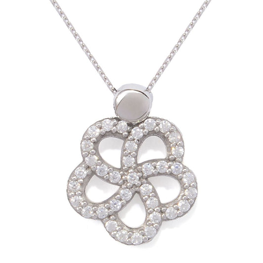 Brilliante 0.50 DEW Simulated Diamond Flower Cluster Pendant