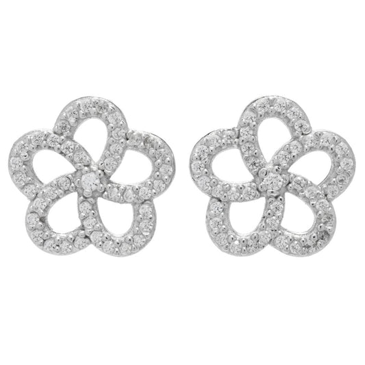 Brilliante 0.43 DEW Simulated Diamond Flower Cluster Earrings