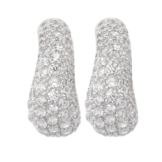 Brilliante 1.86 DEW Simulated Diamond Pave J-Hoop Earrings