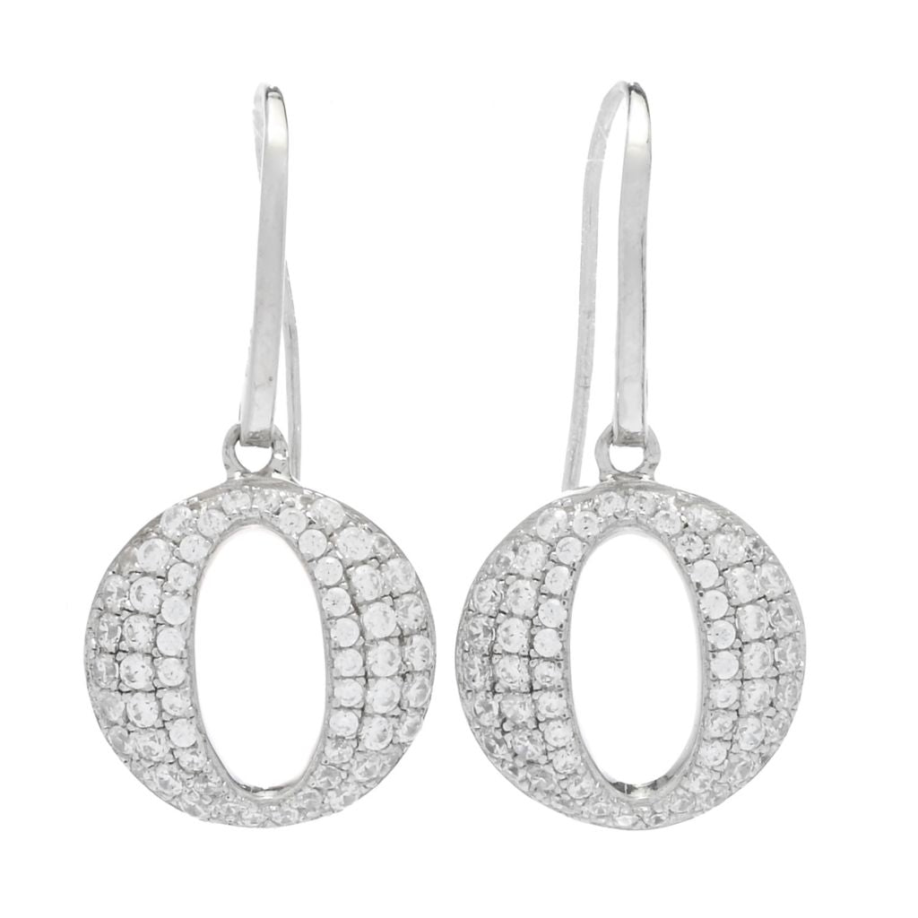 Brilliante Sterling Silver 0.86 DEW Simulated Diamond Cutout Dangle Earrings