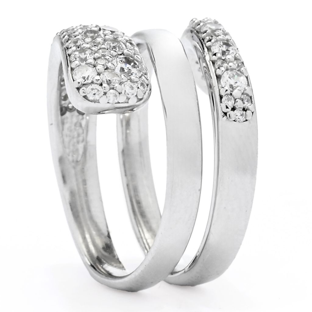 Brilliante Sterling Silver 0.86 DEW Simulated Diamond Wrap Ring