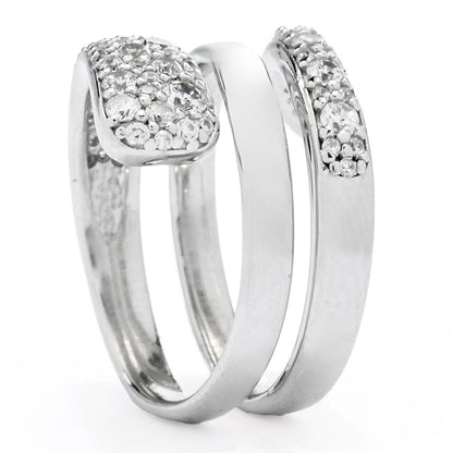 Brilliante Sterling Silver 0.86 DEW Simulated Diamond Wrap Ring