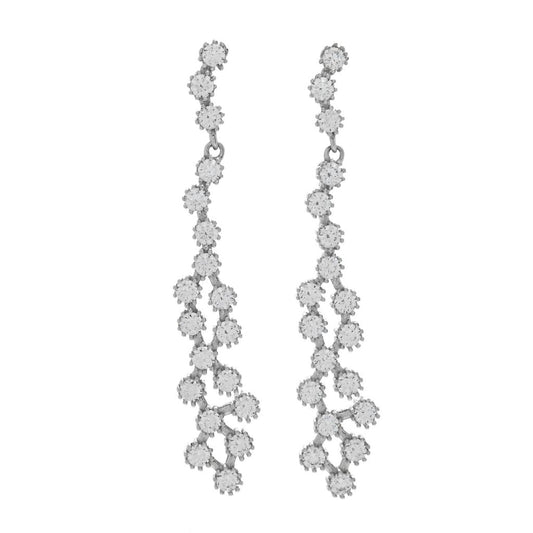 Brilliante 3.80 DEW Simulated Diamond 1.75" Dangle Earrings