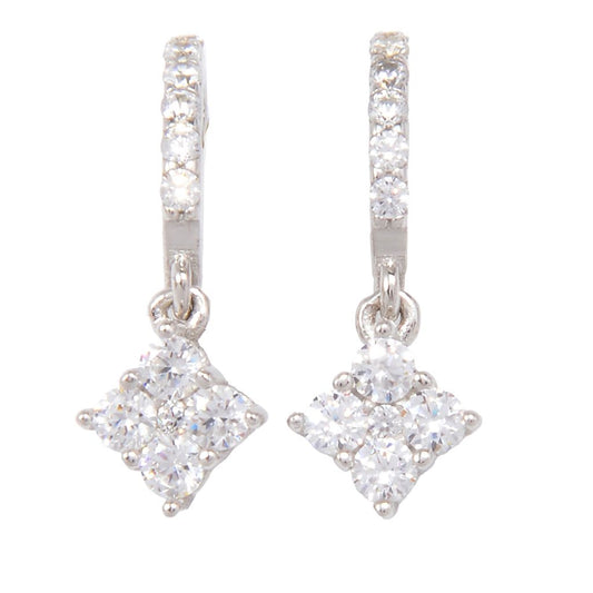 Brilliante 0.83 DEW Simulated Diamond Cluster Charm Earrings