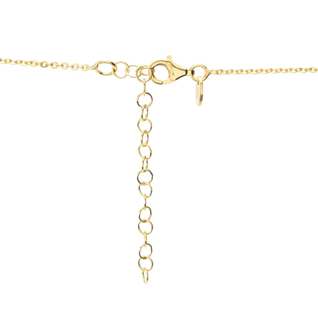 18K Gold Plated 30x25mm Oval Mother-of-Pearl Pendant with Chain