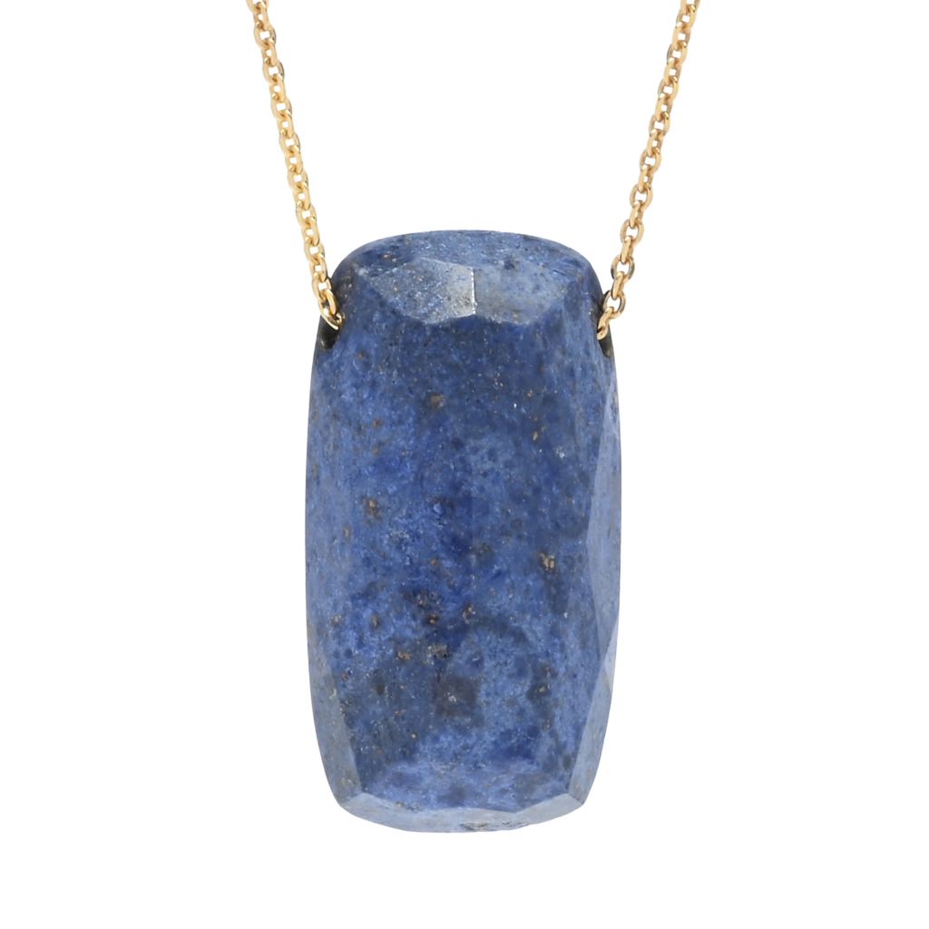 18K Gold Plated Choice of Color 25x13mm Quartz Pendant w/ Chain