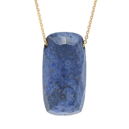 18K Gold Plated Choice of Color 25x13mm Quartz Pendant w/ Chain