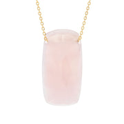 18K Gold Plated Choice of Color 25x13mm Quartz Pendant w/ Chain
