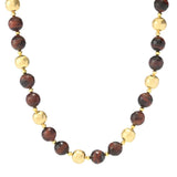 18K Gold Plated Tiger's Eye Faceted Bead 18" Necklace