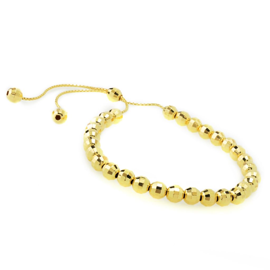 Toscana Italiana Choice of Plating 6mm Bead Adjustable Bracelet