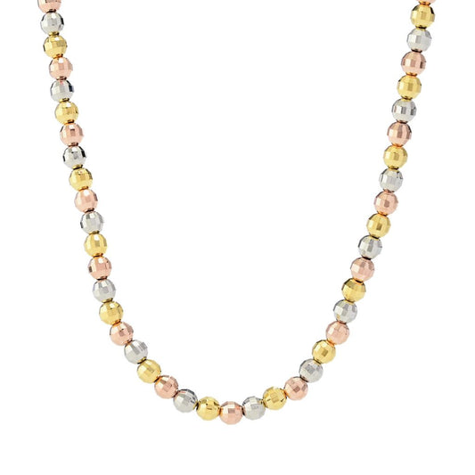 Toscana Italiana 18K Gold Plated Tri-Color Bead Necklace & Bracelet Set