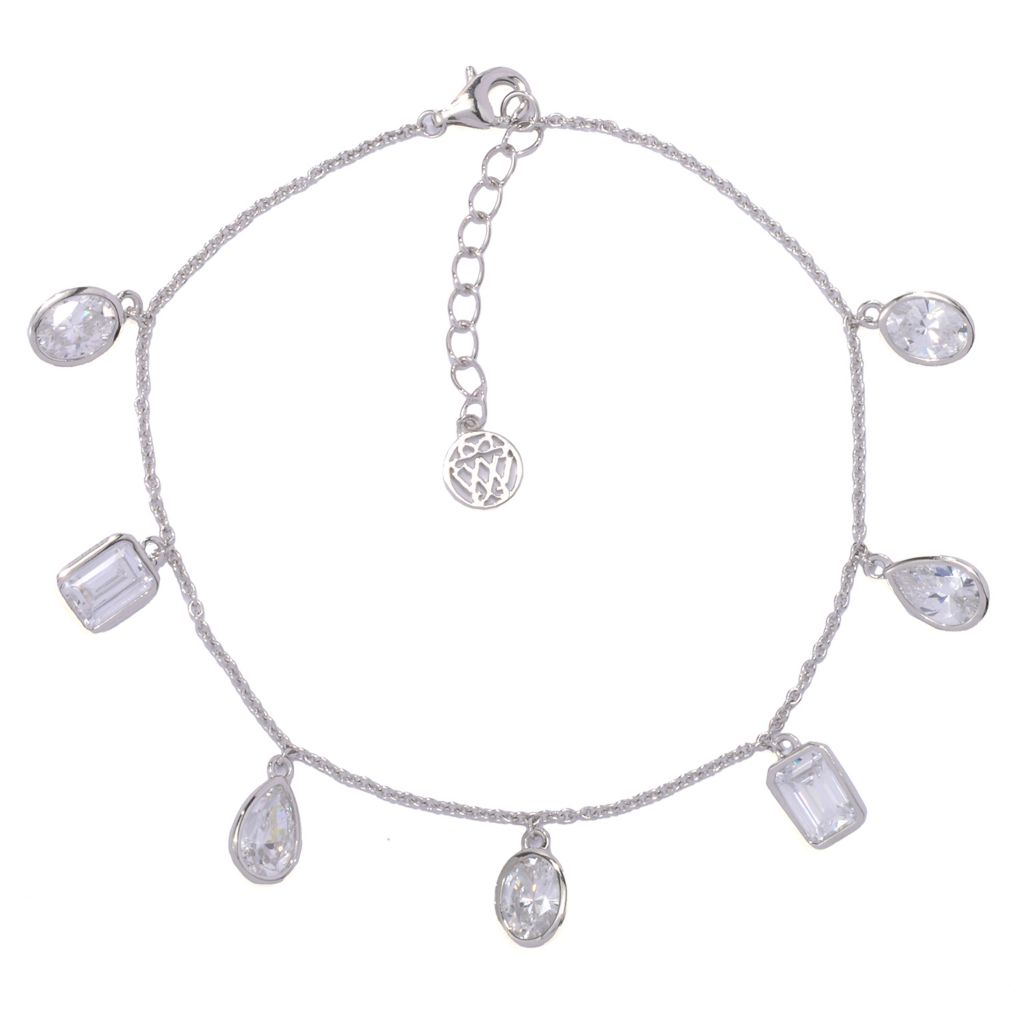 Brilliante Choice of Plating & Size 6.25 DEW Simulated Diamond Charm Bracelet