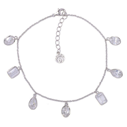 Brilliante Choice of Plating & Size 6.25 DEW Simulated Diamond Charm Bracelet