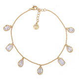 Brilliante Choice of Plating & Size 6.25 DEW Simulated Diamond Charm Bracelet