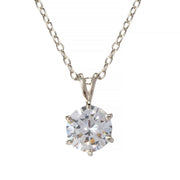 Brilliante 3.53 DEW Simulated Diamond Solitaire Pendant w/ Chain