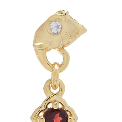 Passport to India 3.00ctw Red Garnet & Zircon Elephant Drop Earrings