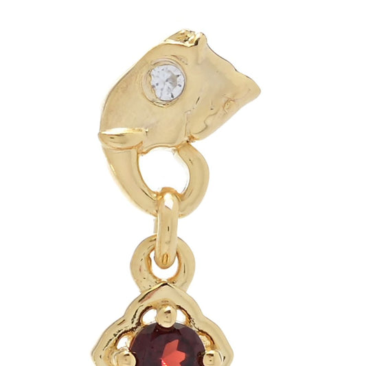 Passport to India 3.00ctw Red Garnet & Zircon Elephant Drop Earrings