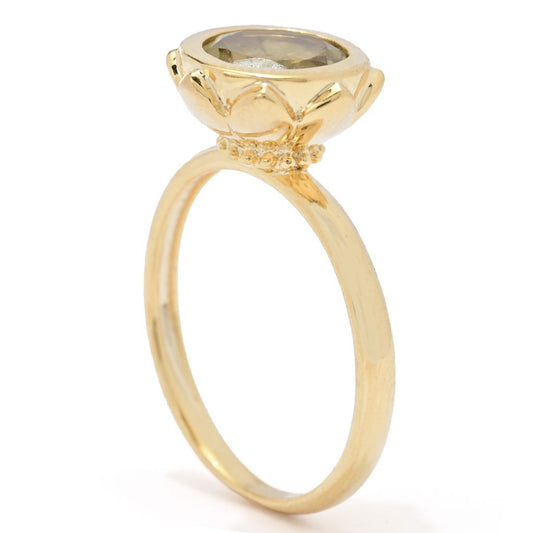 Passport to India 18K Gold Plated 1.61ctw Ouro Verde Lotus Flower Ring