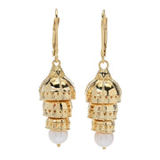 Passport to India "Taj Mahal" 18K Gold Plated Cultured Pearl Drop Earrings