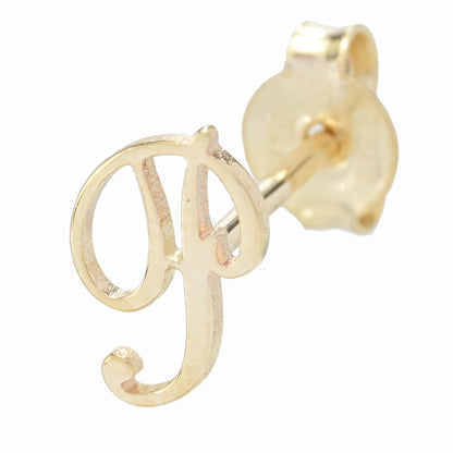 14K Italian Gold Initial Single Stud Earring