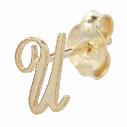 14K Italian Gold Initial Single Stud Earring