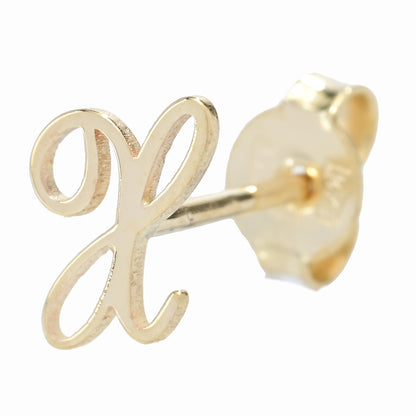 14K Italian Gold Initial Single Stud Earring