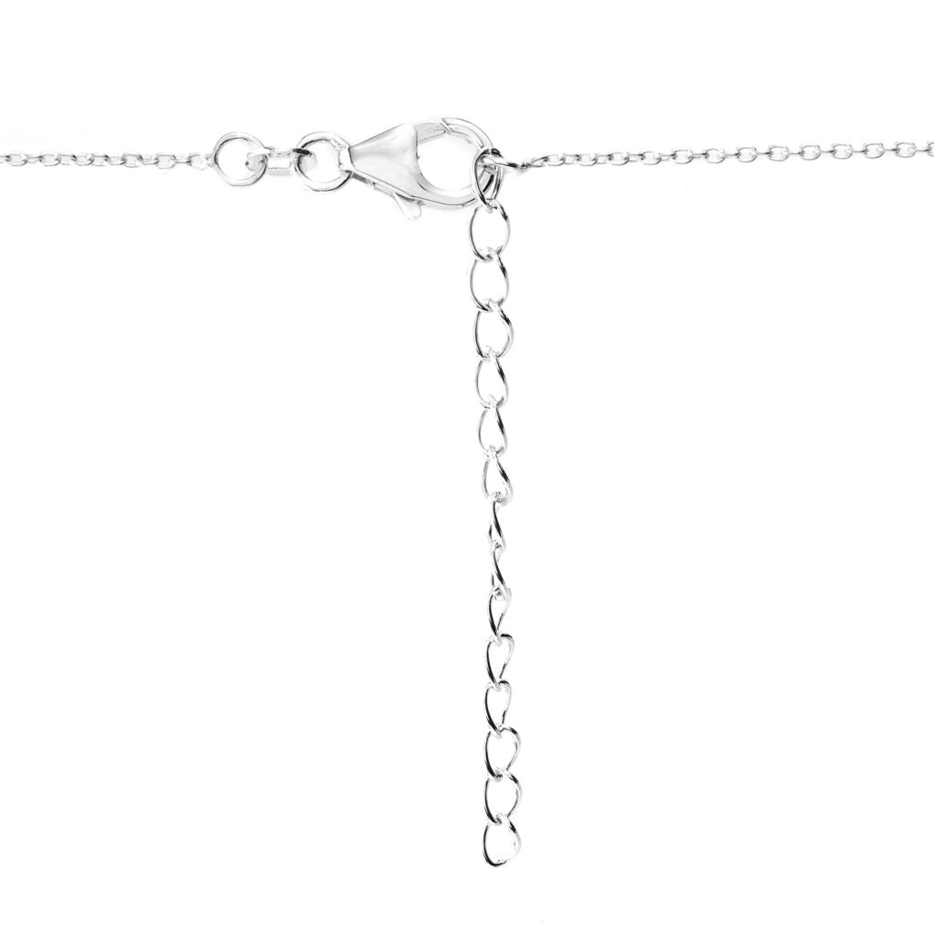 Gem Treasures Sterling Silver 0.25ctw Sapphire & Zircon Evil Eye Necklace