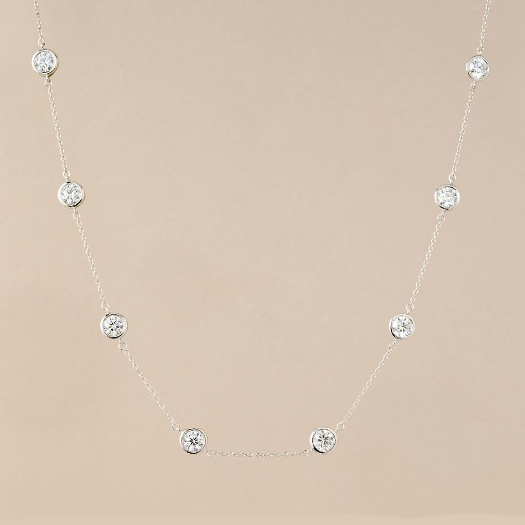 Peace Jewelers 14K Gold Lab-Grown Diamond Station Necklace