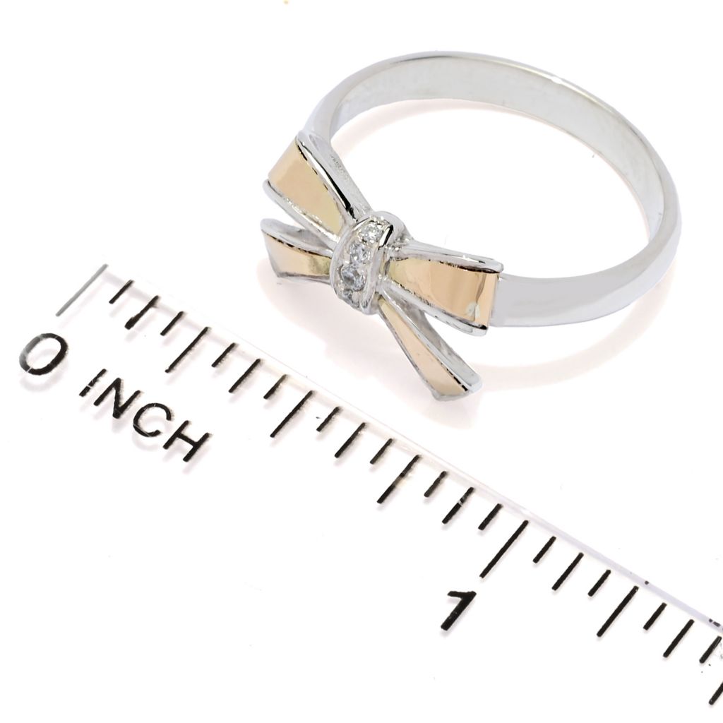 Artisan Silver by Samuel B. 18K Gold Accented White Topaz Bow Ring