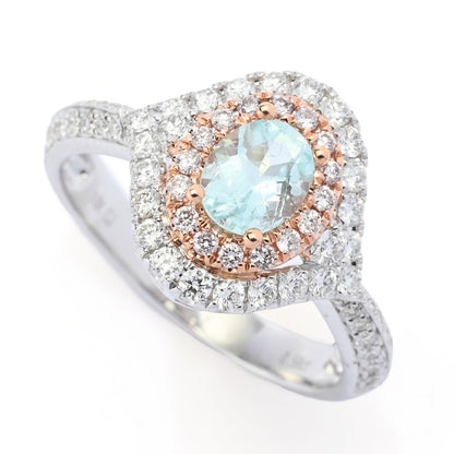 CIRARI 14K Two-tone Gold 6x4mm Oval Paraiba Tourmaline & Diamond Ring