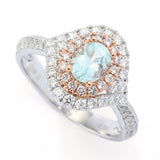 CIRARI 14K Two-tone Gold 6x4mm Oval Paraiba Tourmaline & Diamond Ring