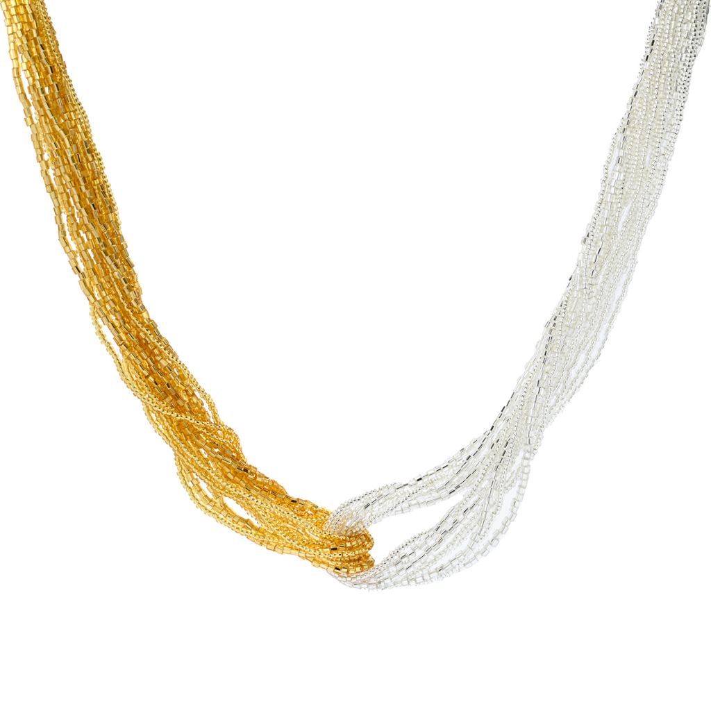 Microbead 18-Strand Twisted Murano Glass Necklace