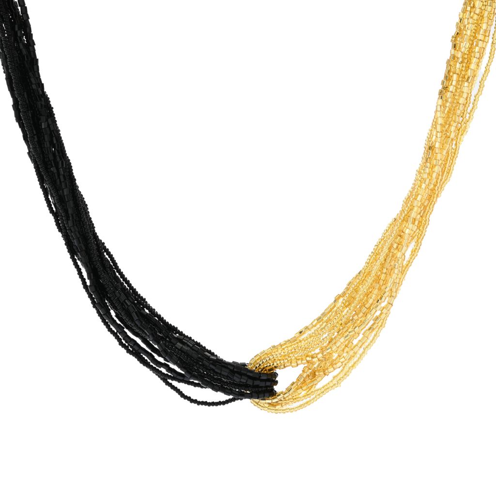 Microbead 18-Strand Twisted Murano Glass Necklace