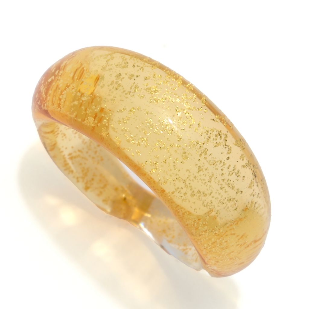 Gold Foil Murano Glass Stack Ring