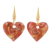 Il Murano 18K Gold Plated Murano Glass Heart Drop Earrings