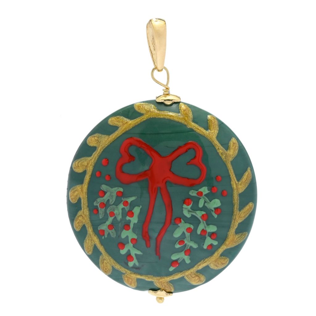Il Murano 18K Gold Plated Murano Glass Holiday Ornament Pendant