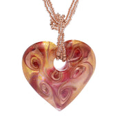 Heart Pendant & Multi-Strand Murano Glass Necklace