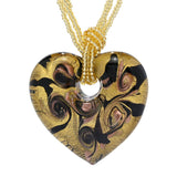 Il Murano Heart Pendant & Multi-Strand Murano Glass Necklace
