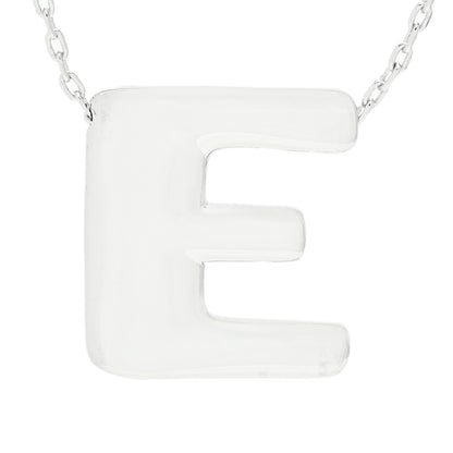 Toscana Italiana Platinum Plated Puffed Initial Necklace