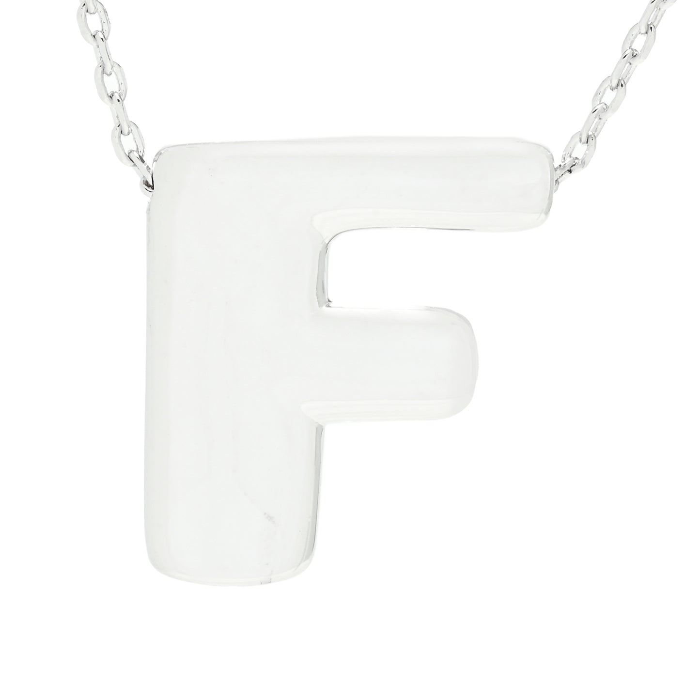 Toscana Italiana Platinum Plated Puffed Initial Necklace