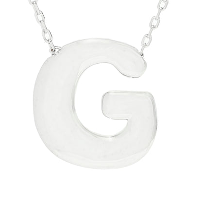 Toscana Italiana Platinum Plated Puffed Initial Necklace