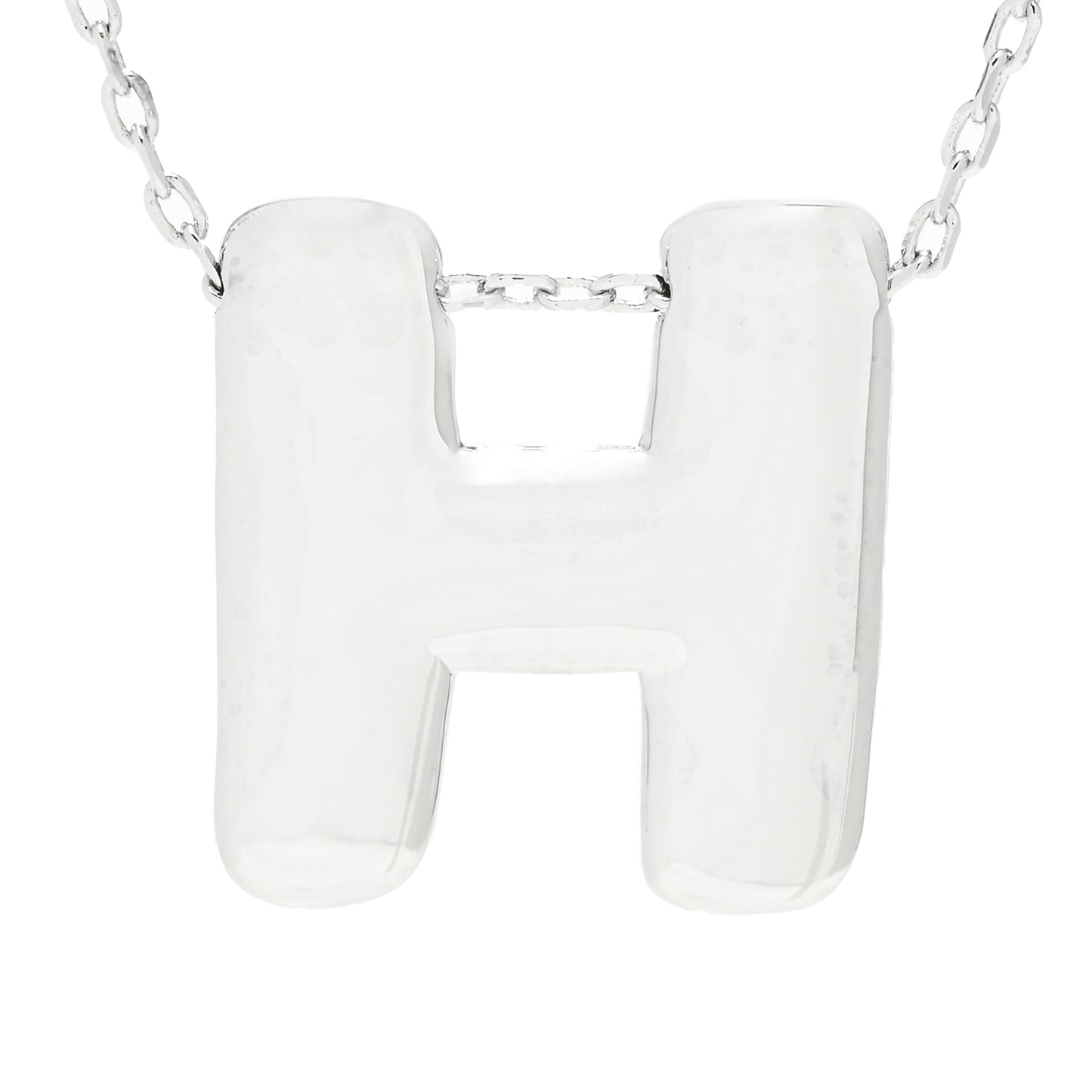 Toscana Italiana Platinum Plated Puffed Initial Necklace