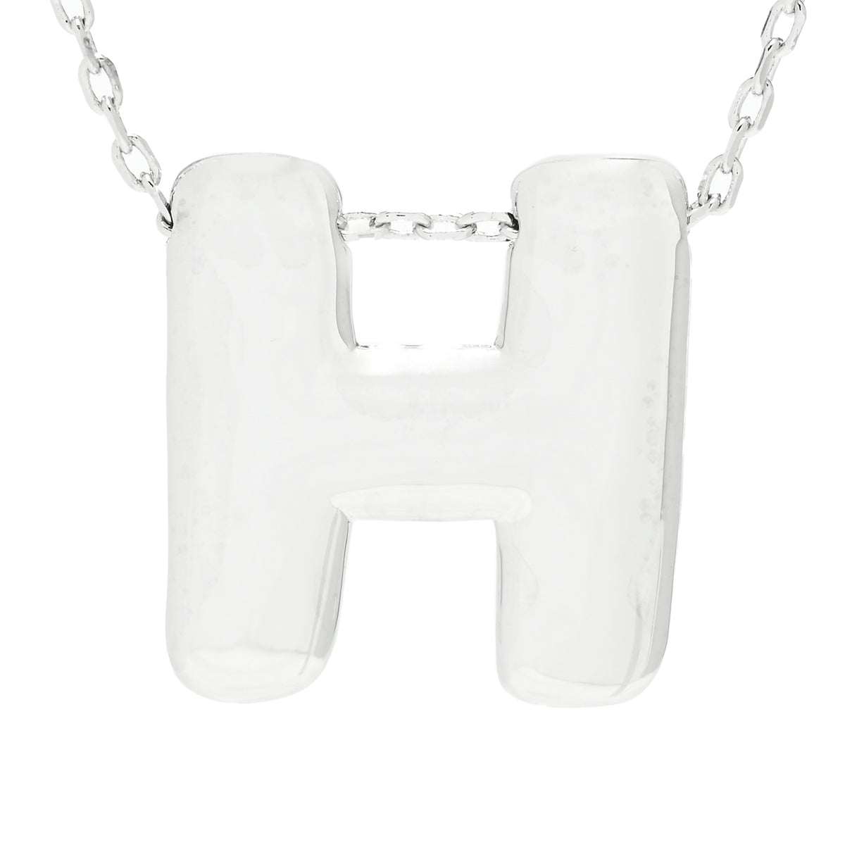 Toscana Italiana Platinum Plated Puffed Initial Necklace