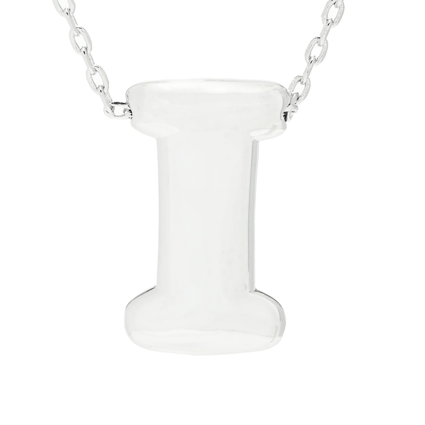 Toscana Italiana Platinum Plated Puffed Initial Necklace