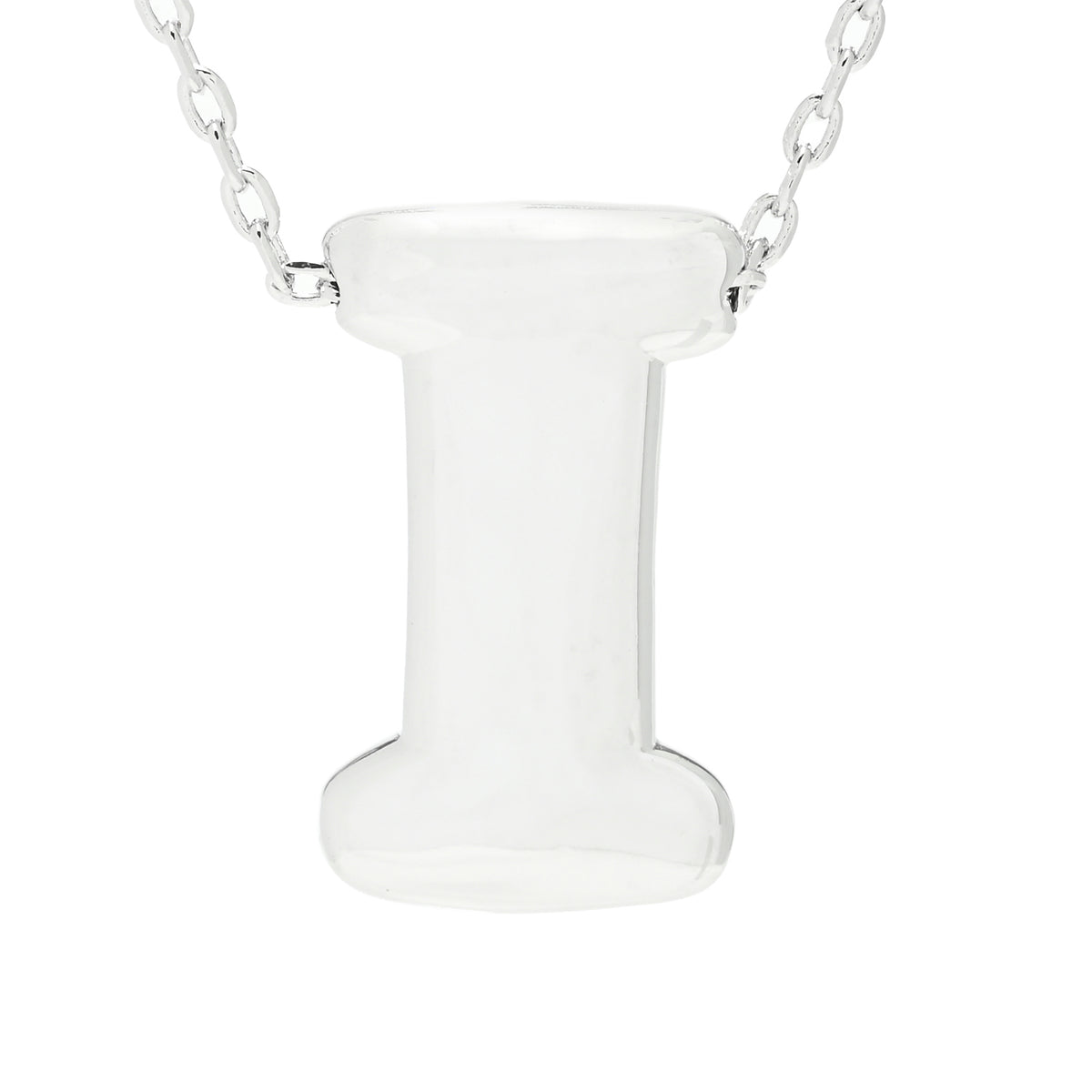 Toscana Italiana Platinum Plated Puffed Initial Necklace