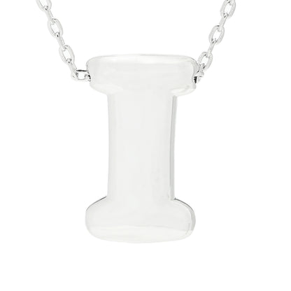Toscana Italiana Platinum Plated Puffed Initial Necklace