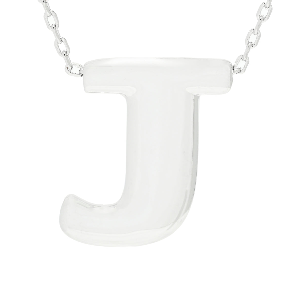 Toscana Italiana Platinum Plated Puffed Initial Necklace