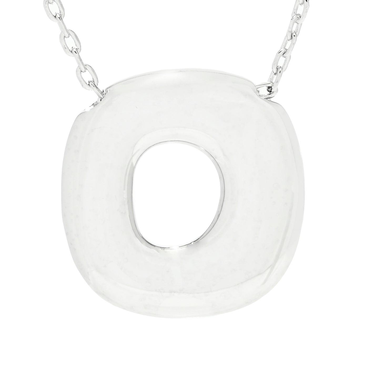 Toscana Italiana Platinum Plated Puffed Initial Necklace