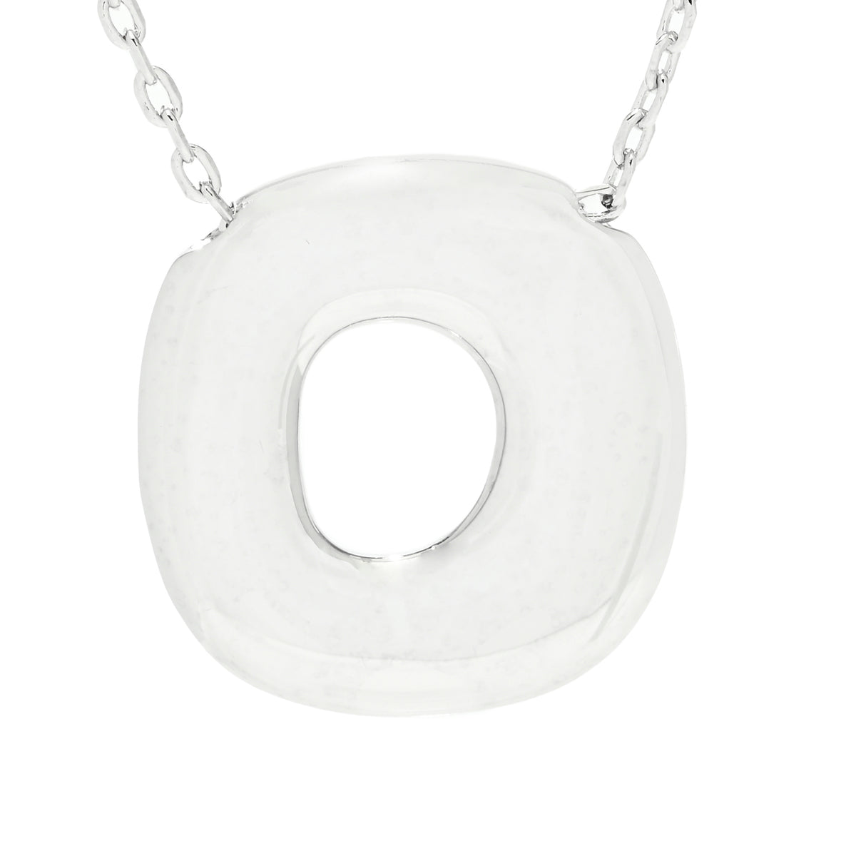 Toscana Italiana Platinum Plated Puffed Initial Necklace